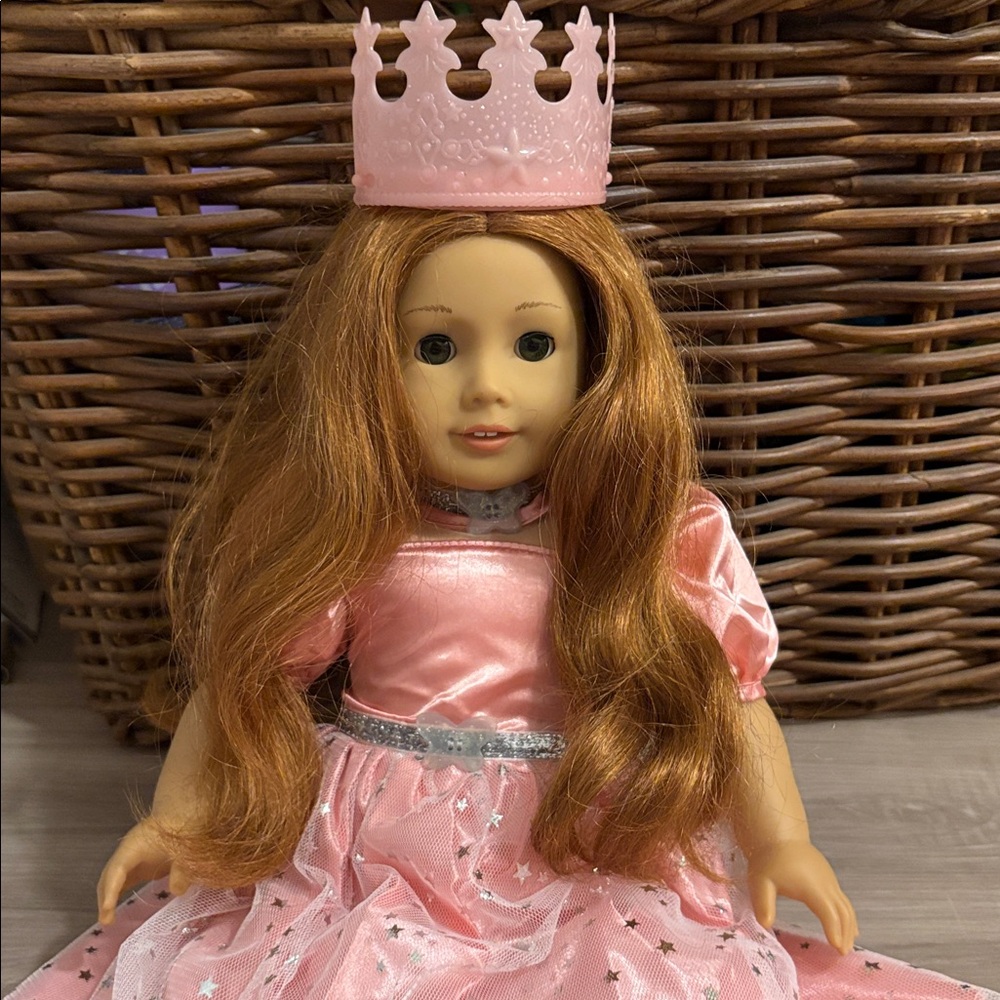 American Girl Doll with Red Wavy Hair and Blue Outfit - Picture 6 of 6